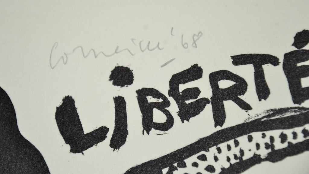 Zeldzame Corneille litho. Situationisten 1968 Liberte Espoir kopen? Bied vanaf 350!
