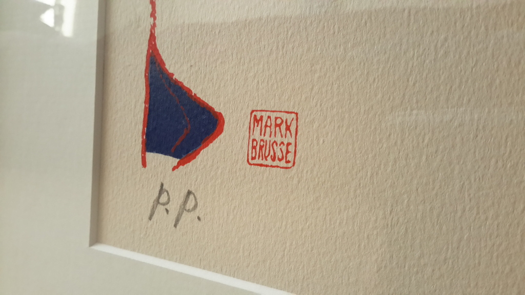 Mark Brusse, zeefdruk in houten lijst kopen? Bied vanaf 40!