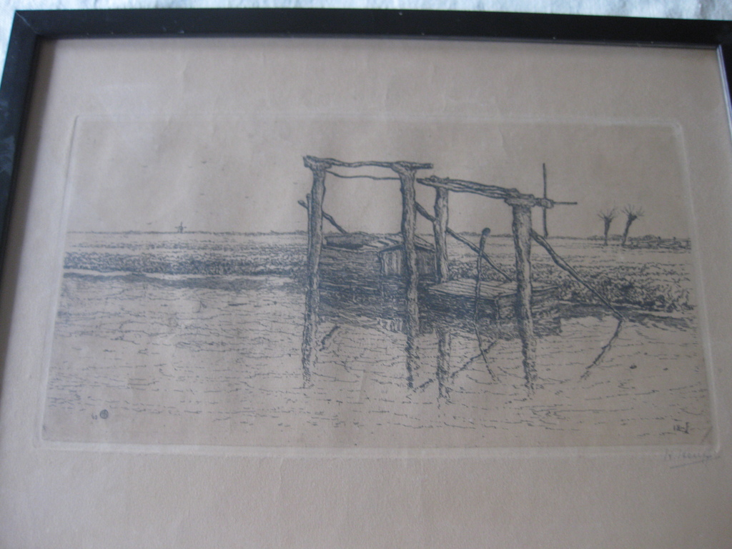 Oude ets uit 1903 - Herman Heuff - gesigneerd kopen? Bied vanaf 35!