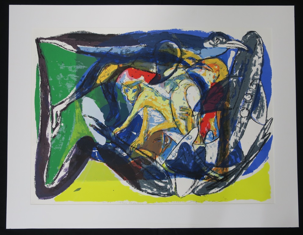 Anton Vrede: Litho, This monkey is gone to heaven (Groot) verkocht voor € 35!