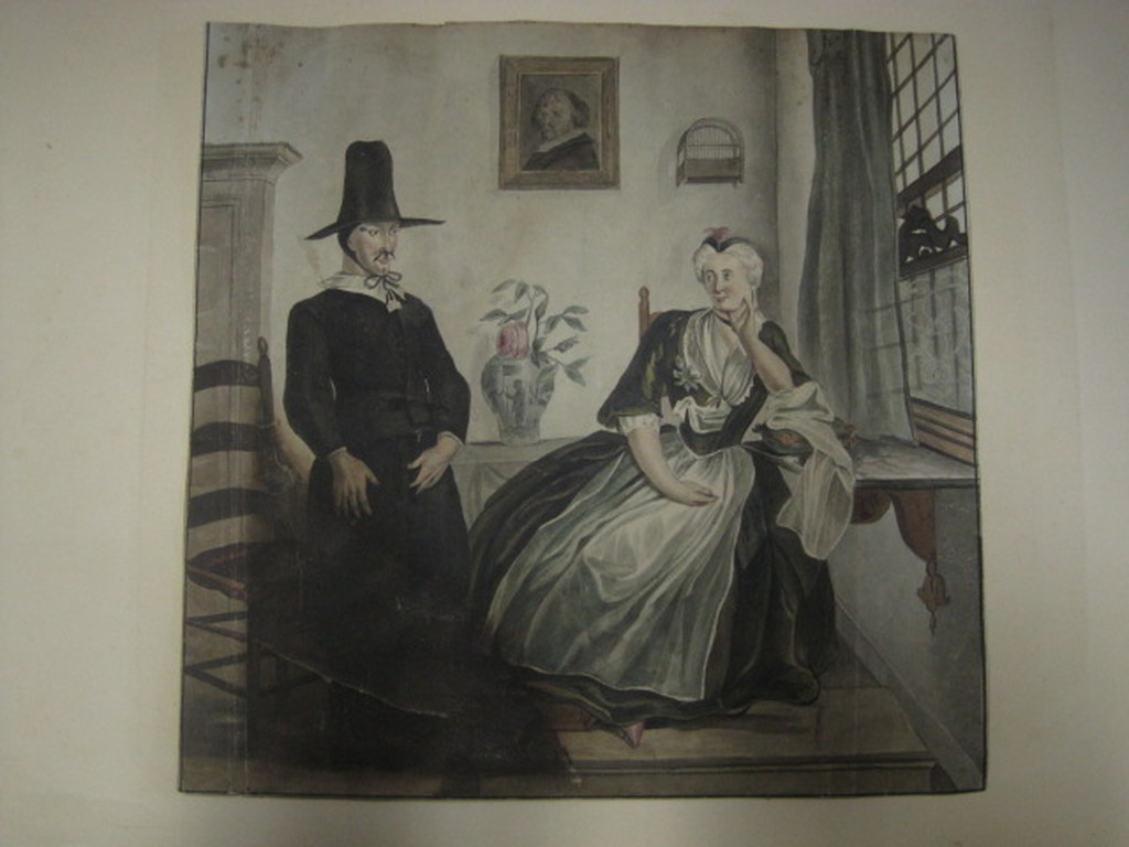 Bijzonder 17e eeuws Hollands Aquarel "portret van echtelieden" ongesigneerd kopen? Bied vanaf 1!
