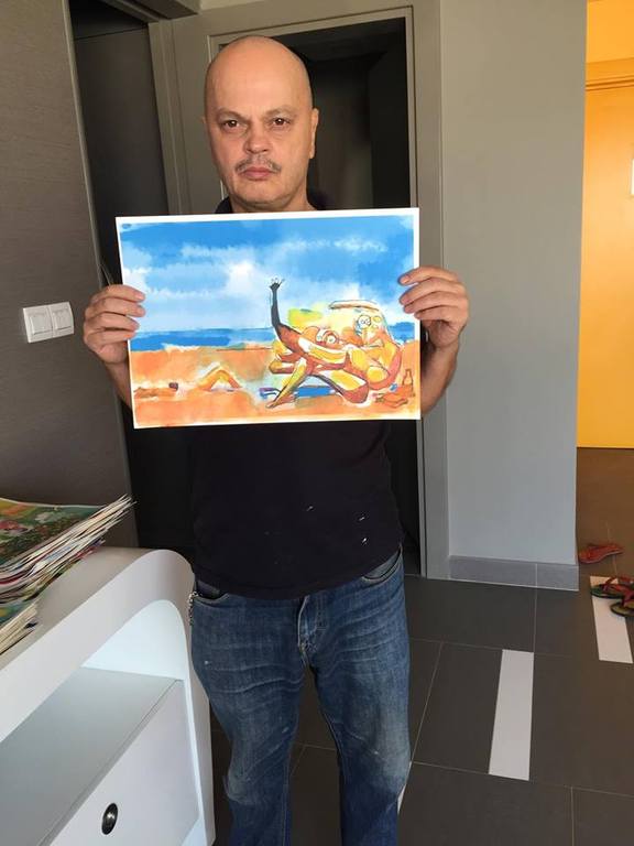 Peter Klashorst - Beach, sunbathers Zandvoort - gem. techn. op papier kopen? Bied vanaf 65!