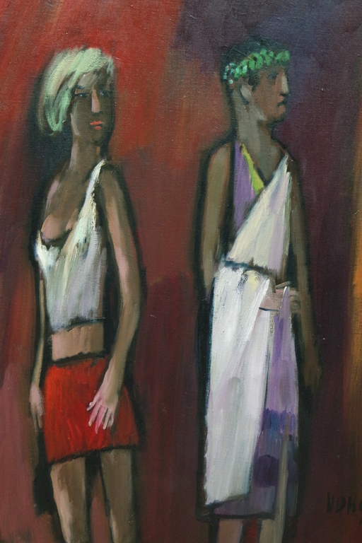 Theo van der Horst (1921-2003) - olieverf op doek - 2 figuren kopen? Bied vanaf 199!