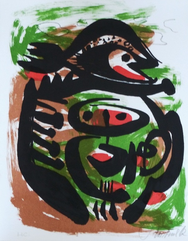 Anton Rooskens, litho: compositie, 1967, handgesigneerd en genummerd verkocht voor € 350!