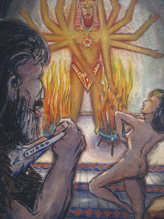 Kornelis Lodder 1892-1987 expressionistisch aquarel " Kain en Naama " gesigneerd kopen? Bied vanaf 1!