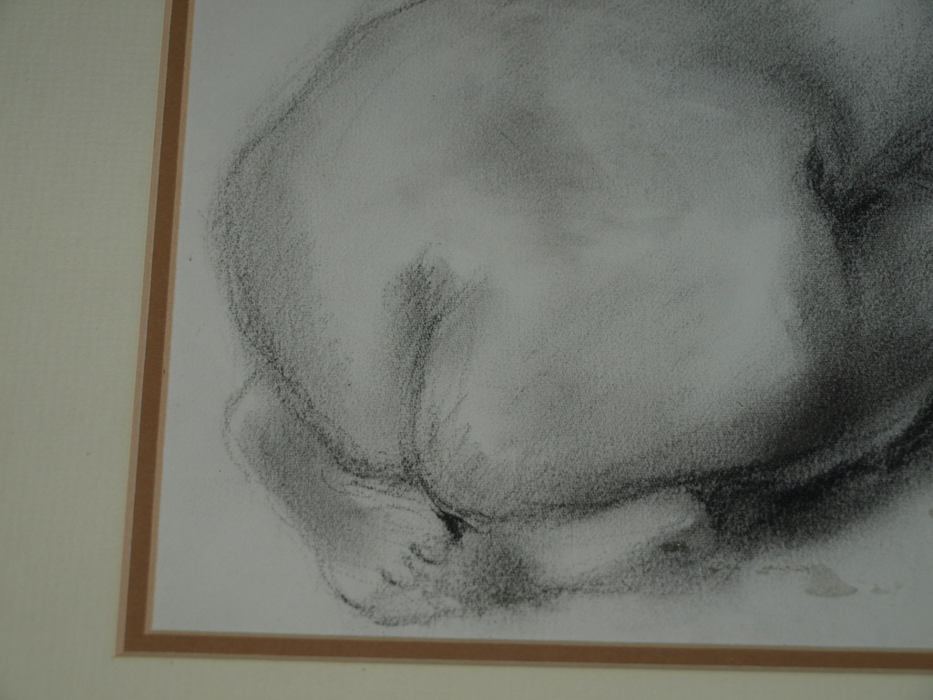 Tine : Tekening – Vrouwelijk naakt – Gesigneerd en ingelijst - 1971 kopen? Bied vanaf 1!