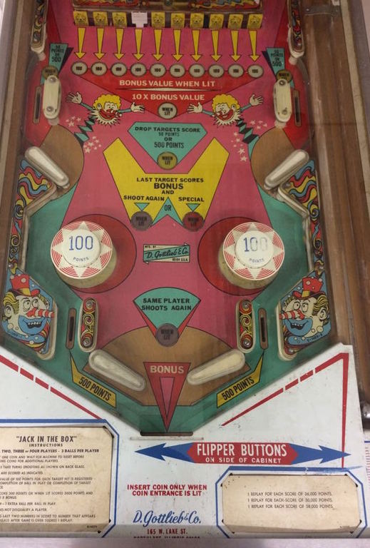 Flipperkast "Jack in the Box" van Gottlieb uit 1973 kopen? Bied vanaf 1!