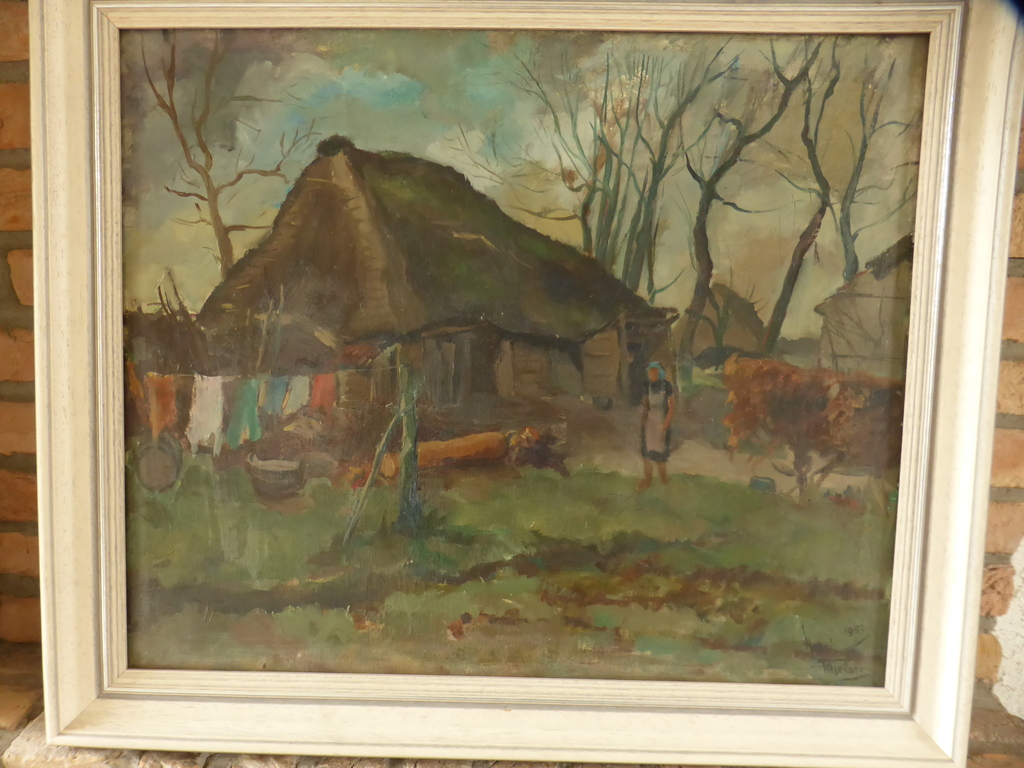 Henri Titselaar, olieverf op doek, jaar 1950 afm. 71x59  'boerderij in Oirschot' kopen? Bied vanaf 195!