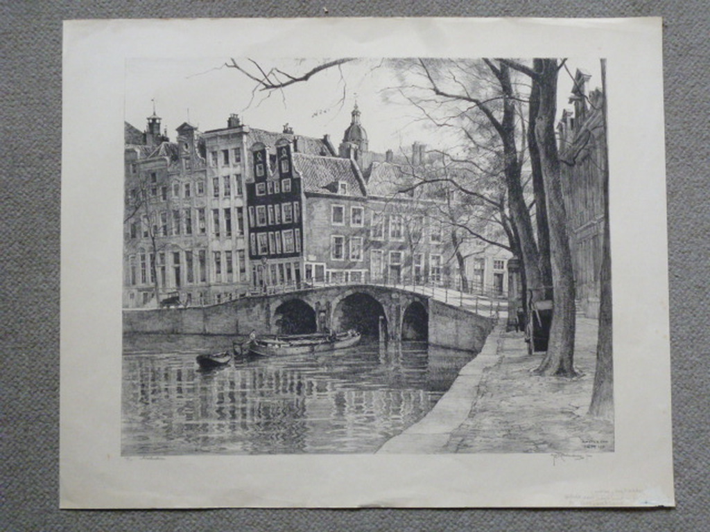 H.E.Roodenburg - litho - Heerengracht/Leidschegracht, Amsterdam kopen? Bied vanaf 70!