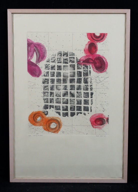 Harald Vlugt: Ets, Pick up his pieces -Ingelijst verkocht voor € 35!