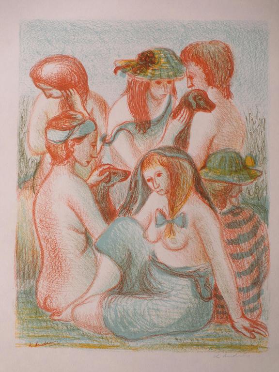 Kees Andrea, De baadsters, Kleurenlitho kopen? Bied vanaf 35!