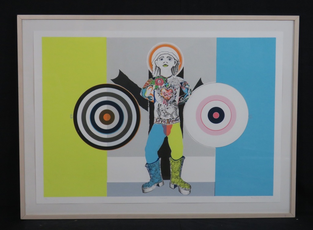 Rinke Nijburg, Zeefdruk, Zonder titel - Ingelijst (groot) verkocht voor € 35!