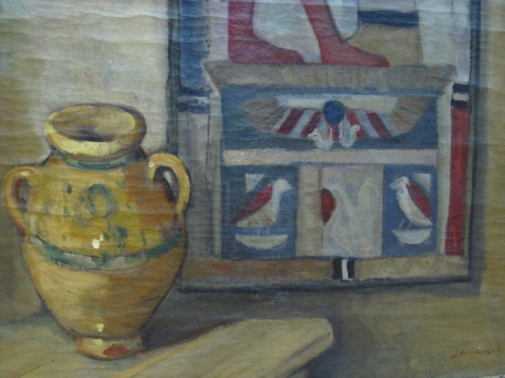  Bijzonder olieverf "interieur atelier met Egypte wandkleed" Louis Saalborn 1891 kopen? Bied vanaf 1!