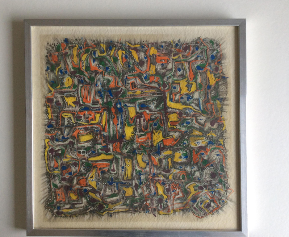 Onbekende kunstenaar - Abstract - gemengde techniek,gelijst kopen? Bied vanaf 75!