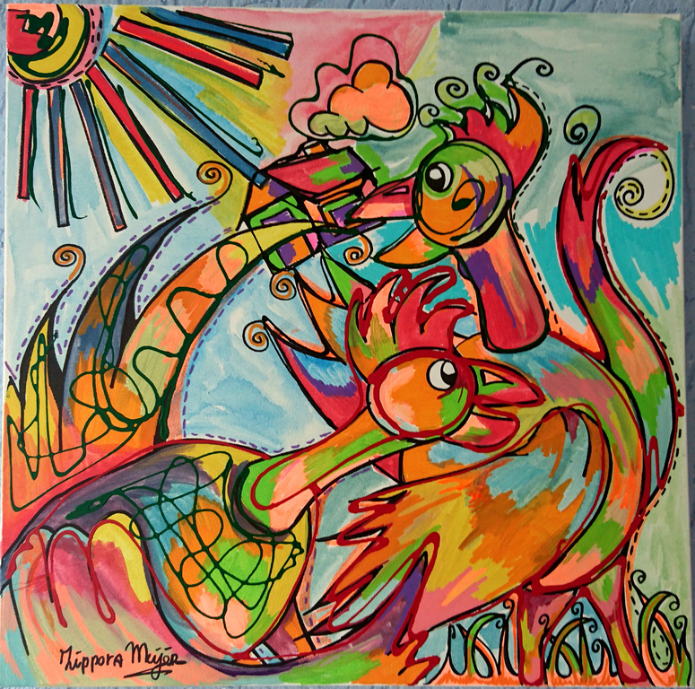 Zippora Meijer acryl en posca op 3D doek 50/50 cm kopen? Bied vanaf 1!