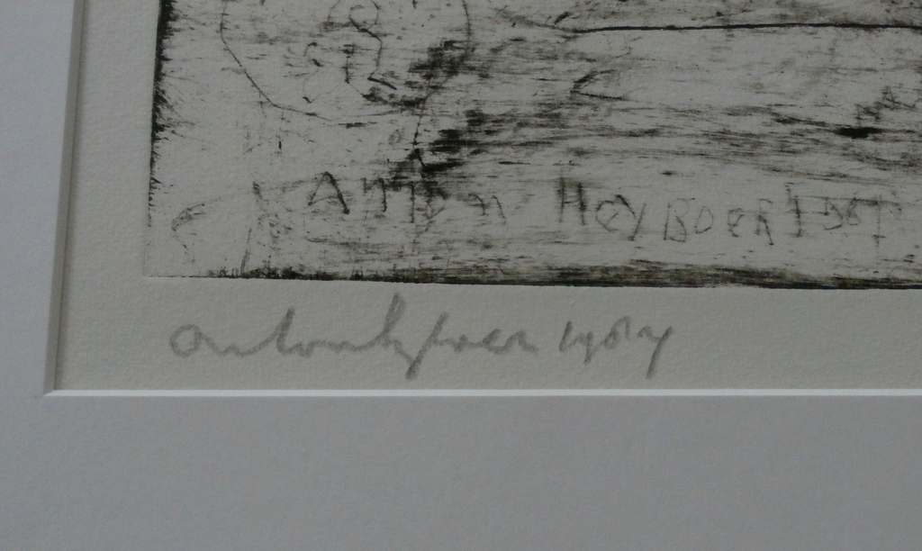 Anton Heyboer - ingelijste ets: huis - 1987 kopen? Bied vanaf 195!