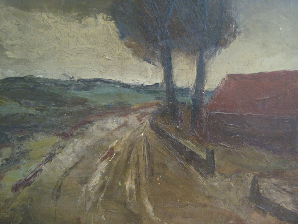 Metten Koornstra 1912-1978 olieverf landschap Frankrijk verkocht voor € 130!
