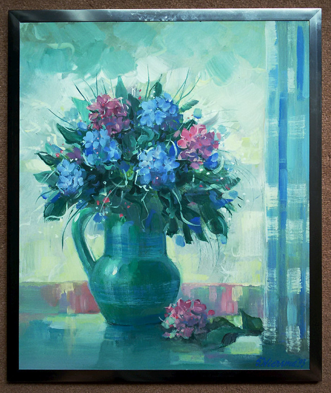 Kan met bloemen, acrylverf op paneel (ingelijst) kopen? Bied vanaf 1!