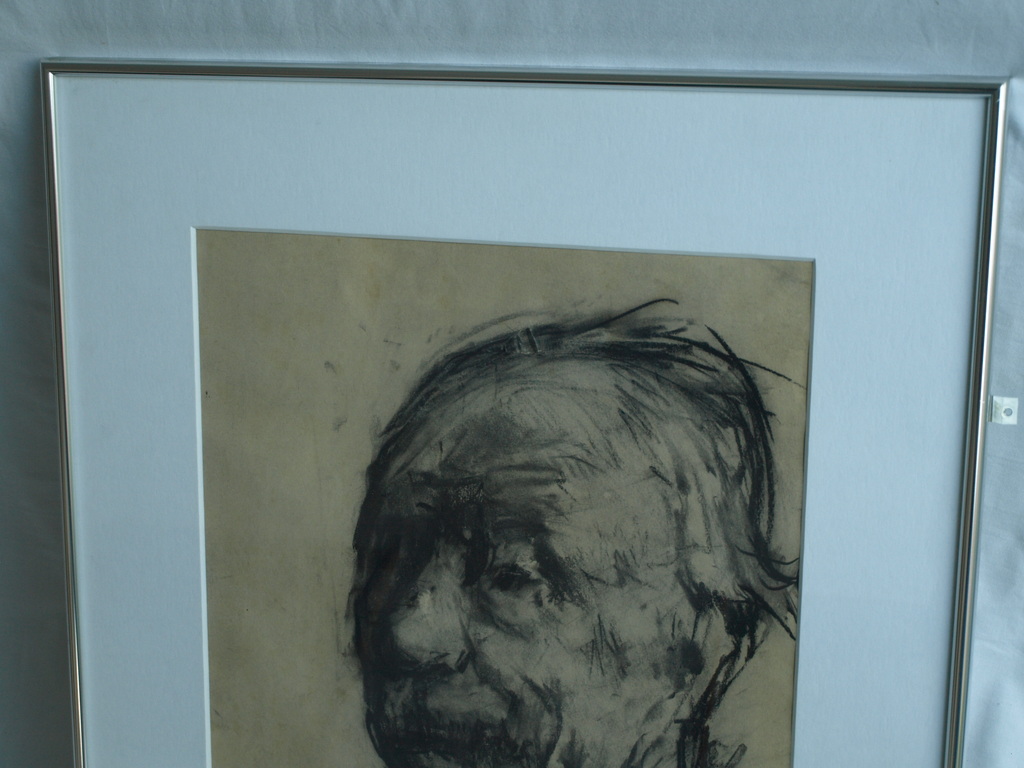 Kees Verwey â�� Houtskool , Zelfportret - gesigneerd & ingelijst â�� 1968 kopen? Bied vanaf 300!