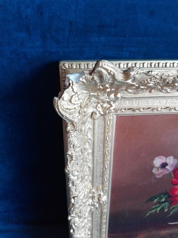 Onbekend (19e/20e eeuw): Olieverf op doek,  Stilleven met onduidelijke signatuur kopen? Bied vanaf 45!