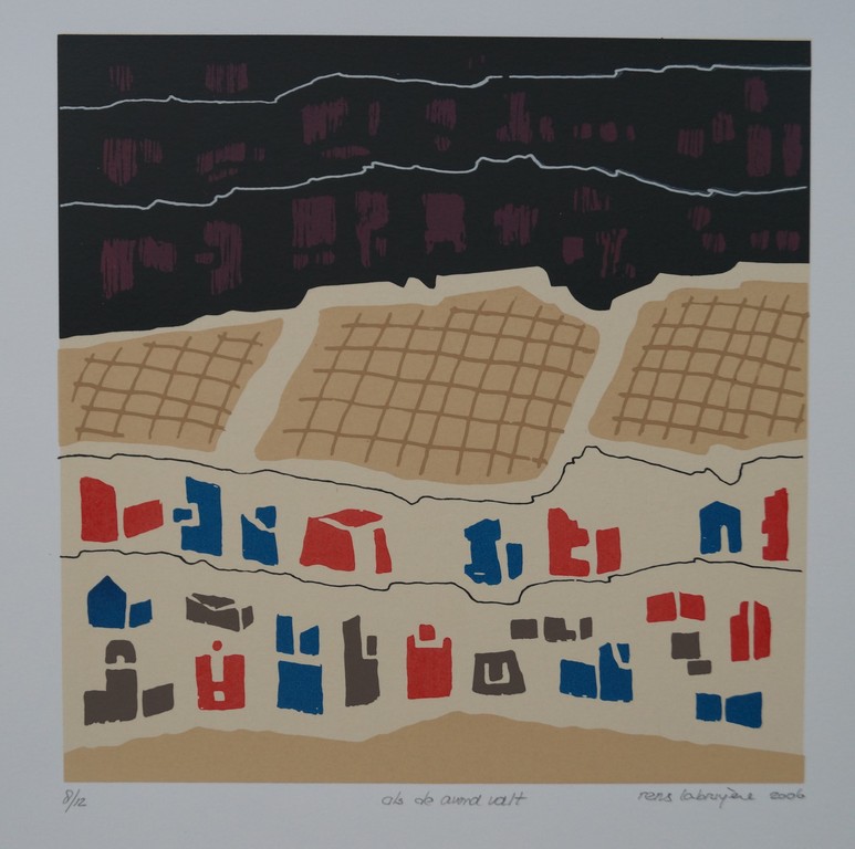 Rens Labruyère - gesigneerde zeefdruk - als de avond valt - 2006 kopen? Bied vanaf 1!