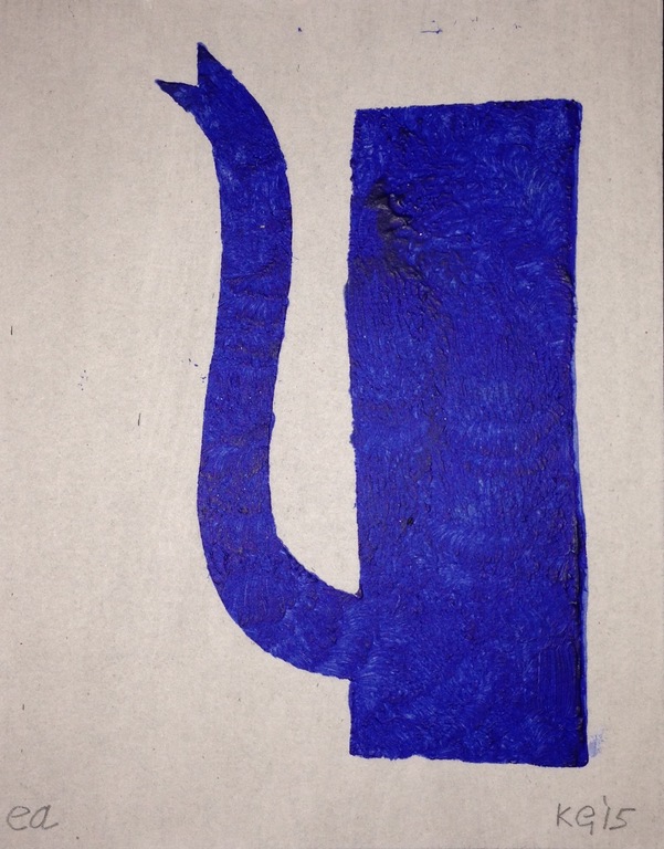Klaas Gubbels - Blauwe kan - Met de hand ingekleurde sjabloondruk kopen? Bied vanaf 225!