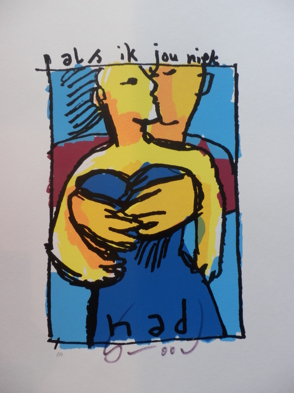HERMAN BROOD, Gelimiteerde en HANDGESIGNEERDE Zeefdruk  ALS IK JOU NIET HAD kopen? Bied vanaf 225!