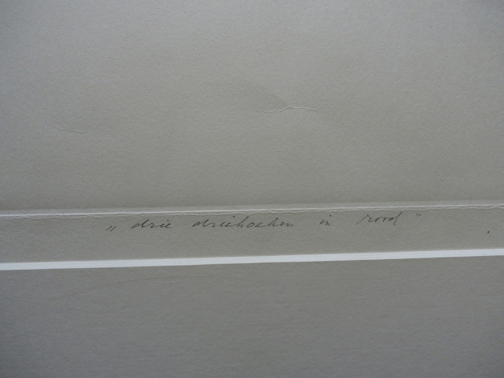 Ko Oosterkerk - ets: Drie driehoeken in rood  - 1978 kopen? Bied vanaf 75!