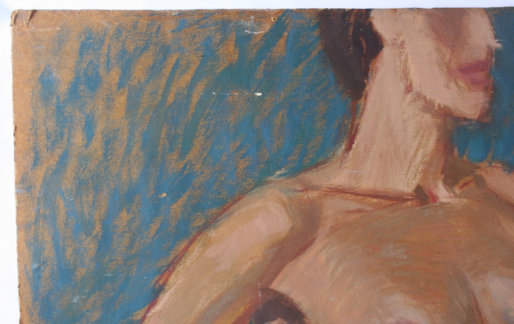 Karel Timmerman - Groot acrylverf op karton - naakte vrouw kopen? Bied vanaf 20!