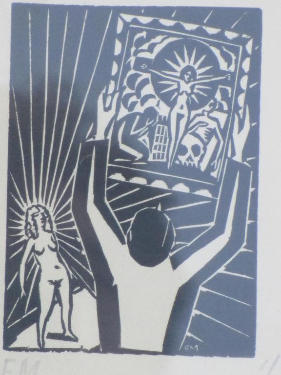 Frans Masereel, De aanbidding van de Madonna, Houtsnede verkocht voor € 40!