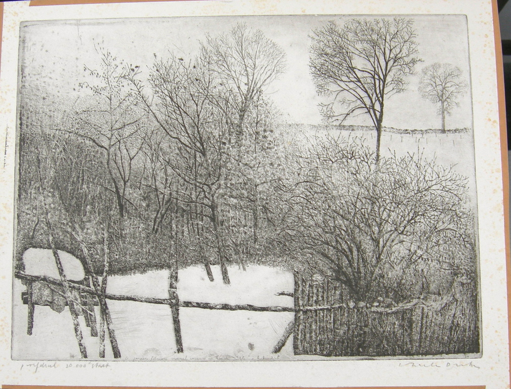 Charles Donker, Winter in Rhijnauwen verkocht voor € 80!