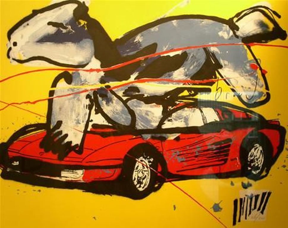 Herman Brood - Ferrari Testarossa - Zeefdruk kopen? Bied vanaf 400!
