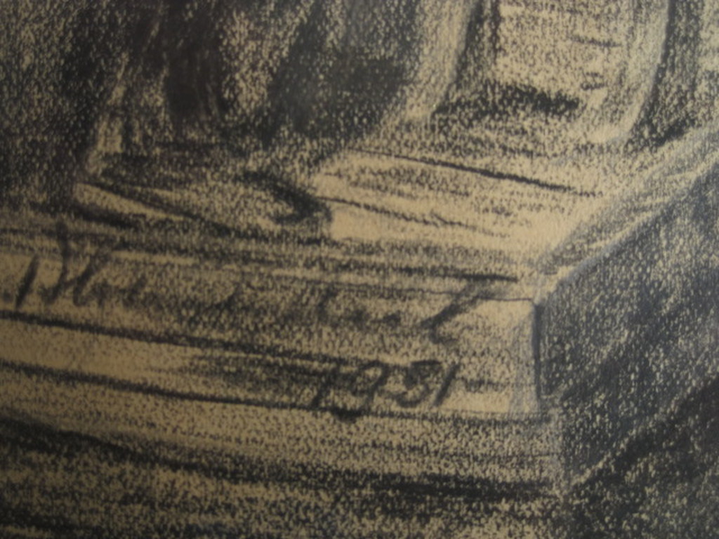 Antieke 1931 houtskooltekening "op een brug in Volendam" gesigneerd  kopen? Bied vanaf 1!