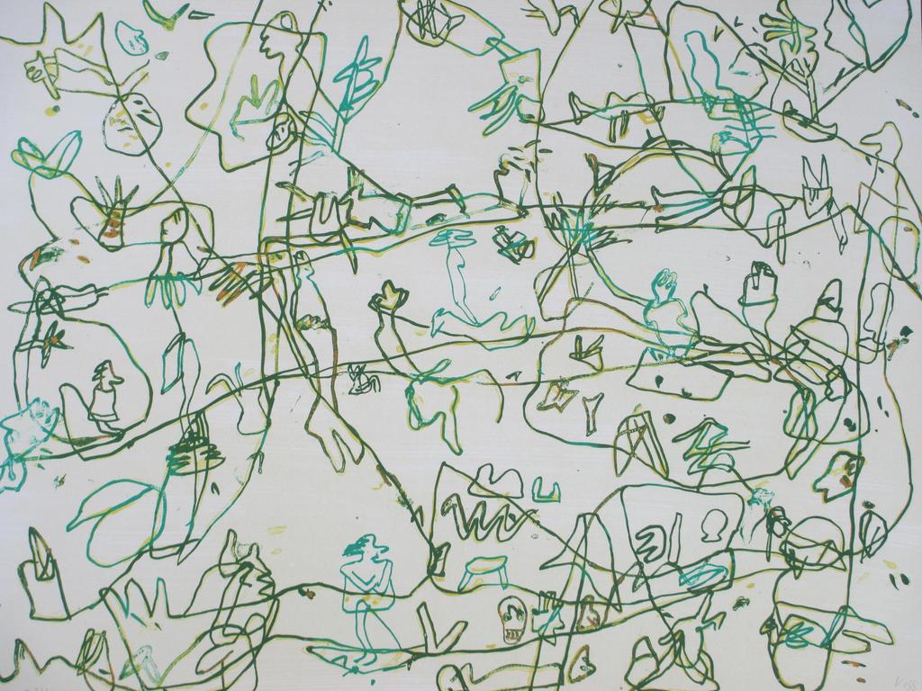 Jan Voss, Sans Titre, Kleurenlitho  verkocht voor € 45!
