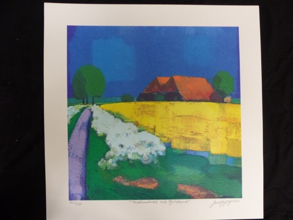 Koolzaadveld met fluitekruid  zeefdruk hand-gesigneerd verkocht voor € 50!