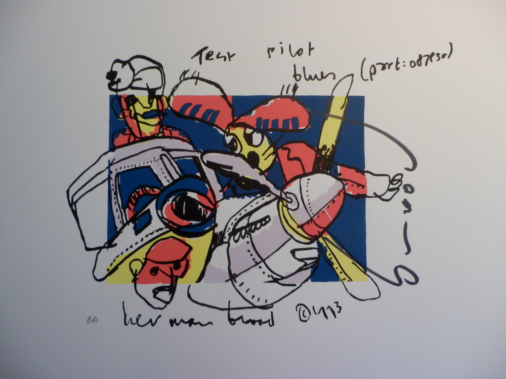 HERMAN BROOD, Gelimiteerde en HANDGESIGNEERDE Zeefdruk TEST-PILOT verkocht voor € 110!