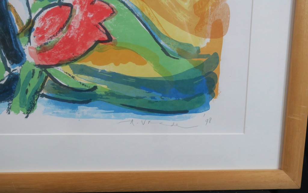 Anton Vrede: Litho, Elephants and flowers - Ingelijst (Groot) kopen? Bied vanaf 60!