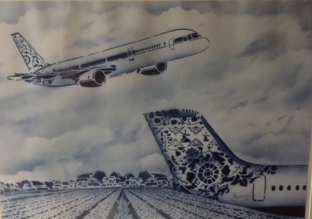 Hugo Kaagman - Hugo Kaagman - "British Airways"- airbrush - origineel werk verkocht voor € 350!