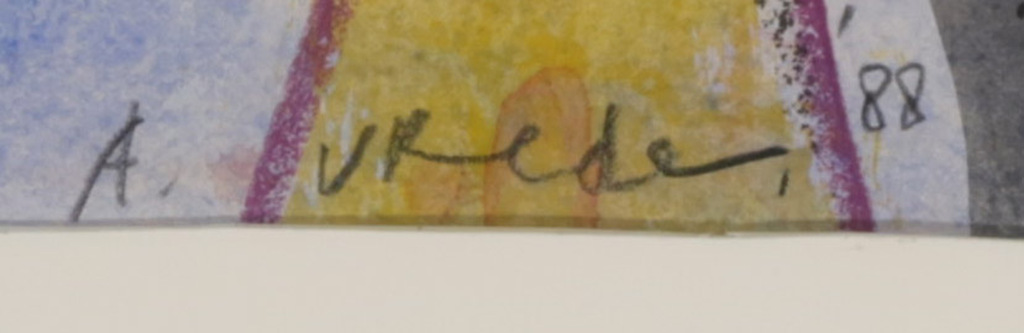 Anton Vrede: Aquarel en krijt, Zonder titel - Ingelijst kopen? Bied vanaf 60!