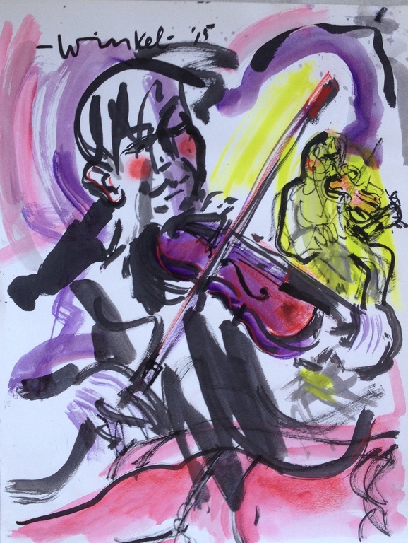 Arien Winkel - Violist - Origineel werk op papier kopen? Bied vanaf 30!
