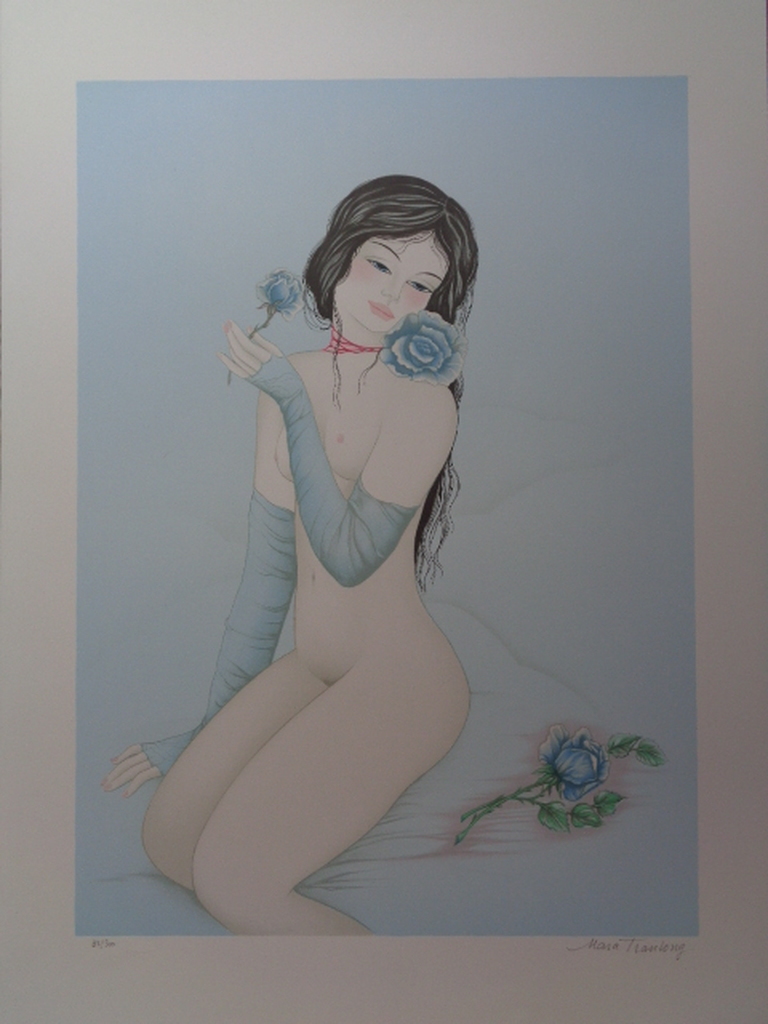 MARA TRAN LONG, HANDGESIGNEERDE KLEURENLITHO, Nu Ã�ï¿½ La Rose kopen? Bied vanaf 19!