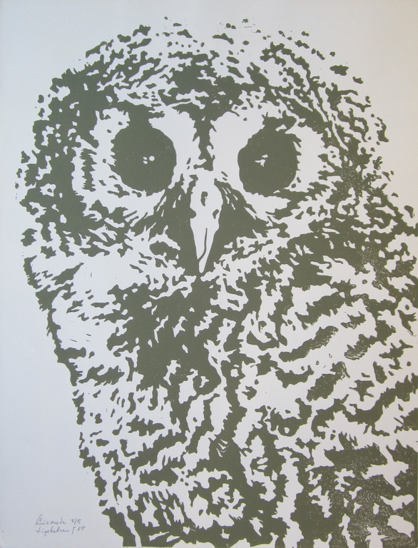 André Tigchelaar: Linosnede, Uil kopen? Bied vanaf 1!