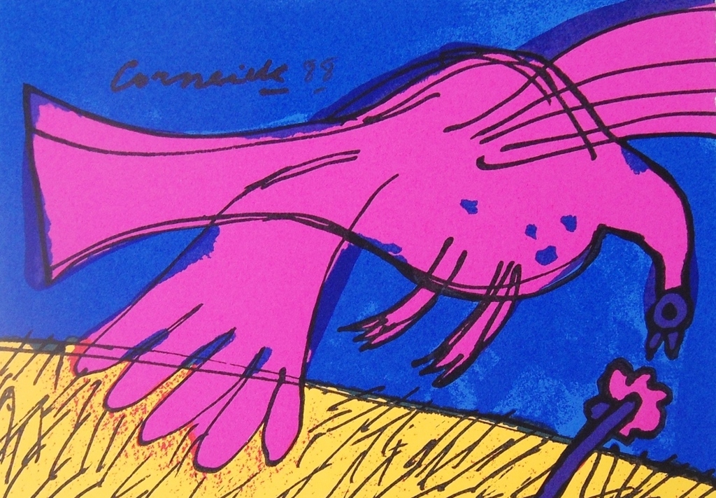 Corneille : Vogel en bloem (mooie handgesigneerde litho) kopen? Bied vanaf 1!