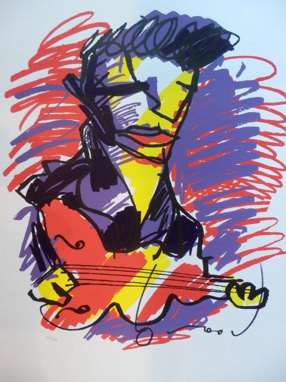 HERMAN BROOD, Gelimiteerde en HANDGESIGNEERDE Zeefdruk  ELVIS verkocht voor € 145!