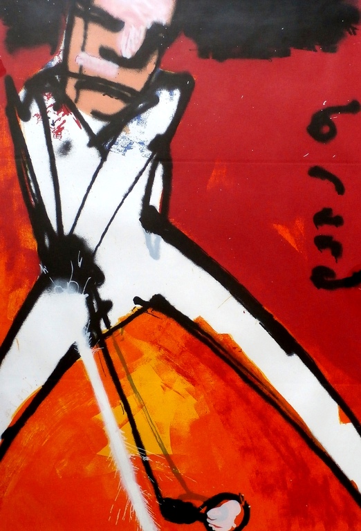 Herman Brood - grote ingelijste zeefdruk: Golfer - 1998 verkocht voor € 495!