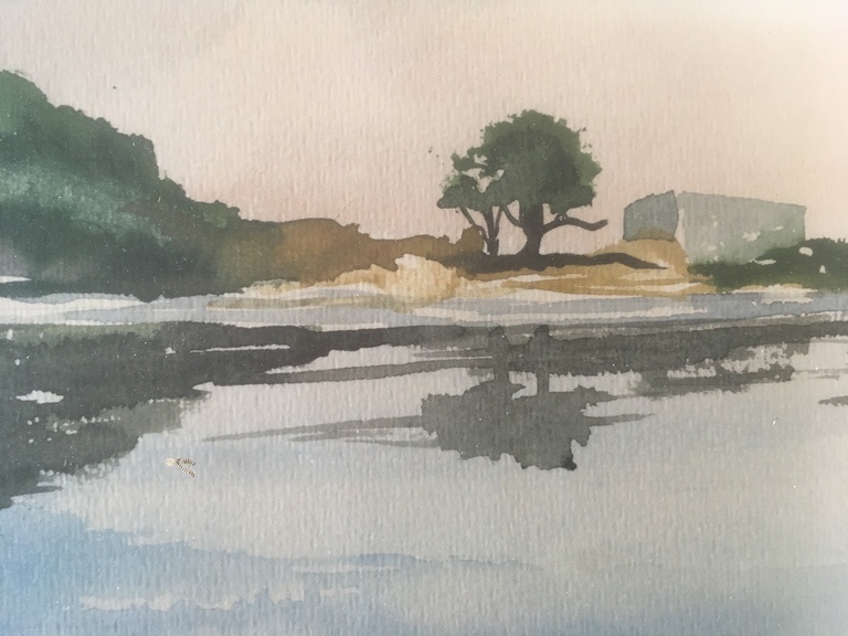Onbekende Kunstenaar - Aquarel - Landschap zonder titel. kopen? Bied vanaf 1!