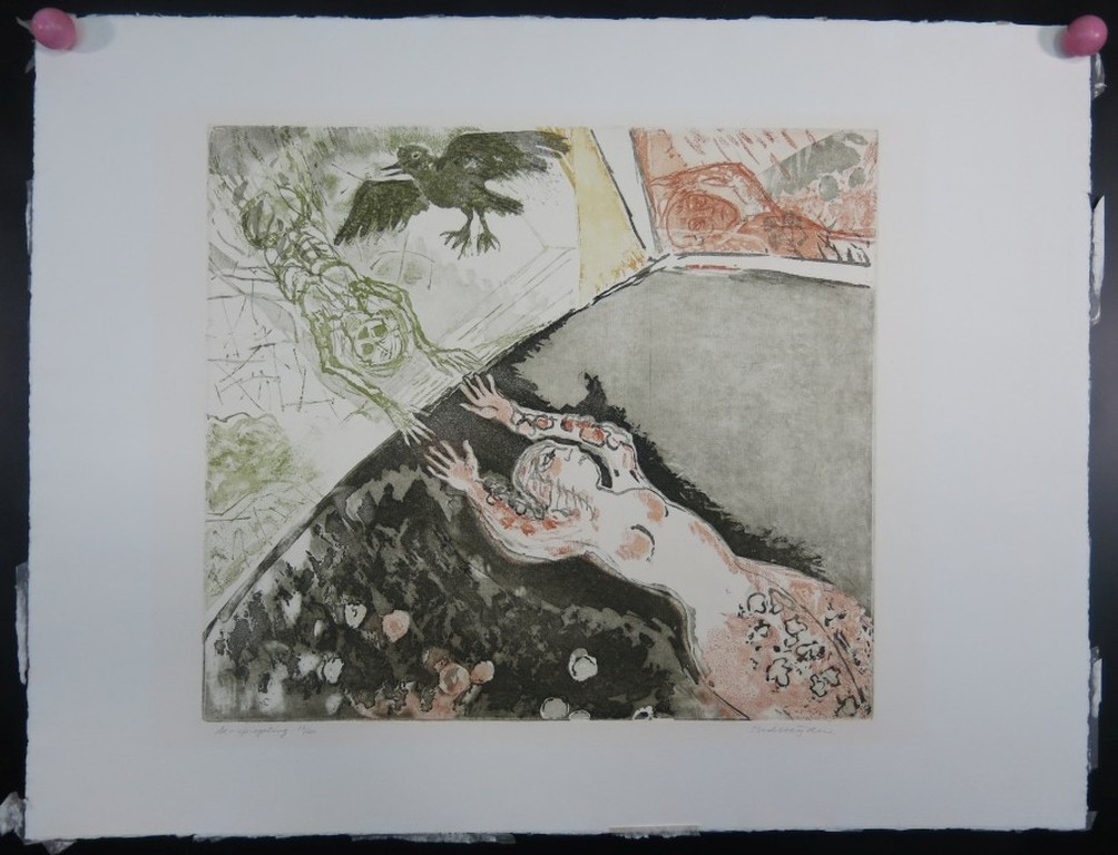 Marianne van der Heijden: Ets/aquatint, Be-spiegeling kopen? Bied vanaf 1!