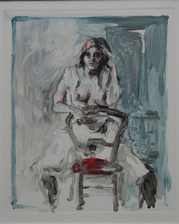 RONALD VAN RIKXOORT, aquarel, erotische afbeelding van een vrouw verkocht voor € 70!