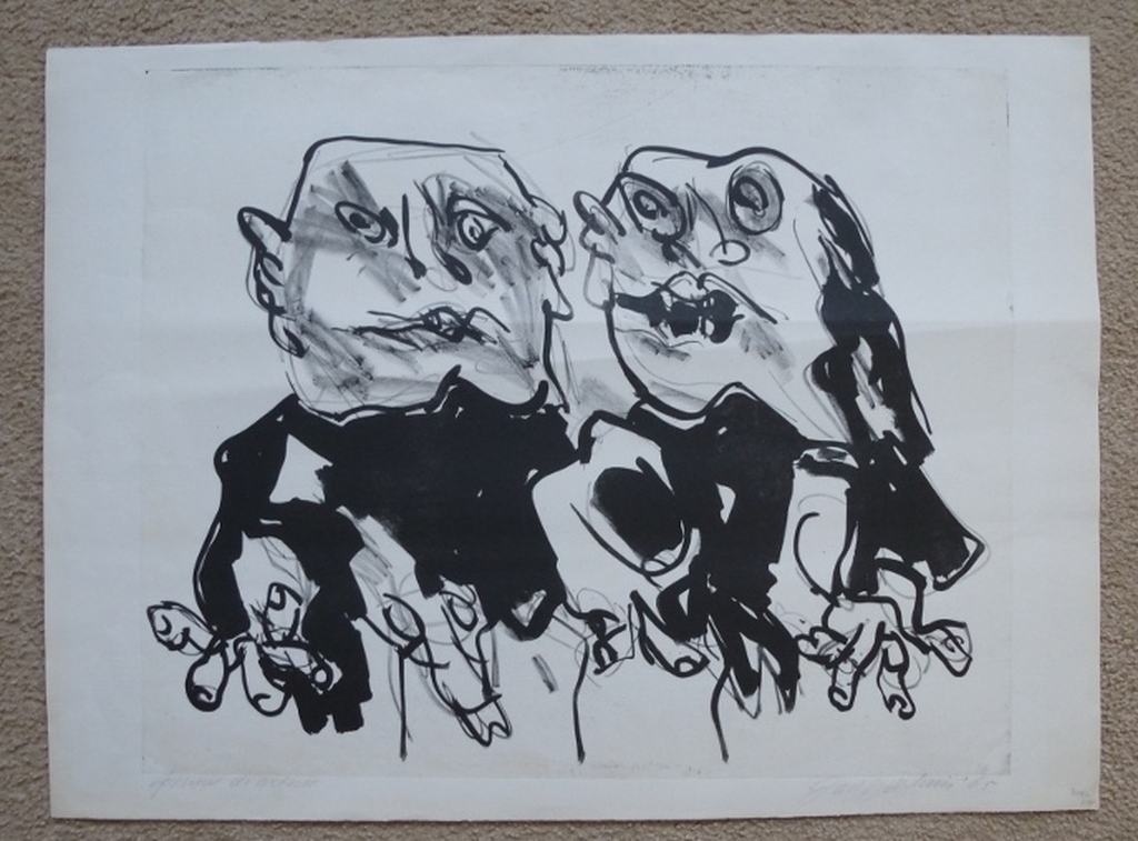 Jan Sierhuis, oude litho, 1965,handgesigneerd kopen? Bied vanaf 1!