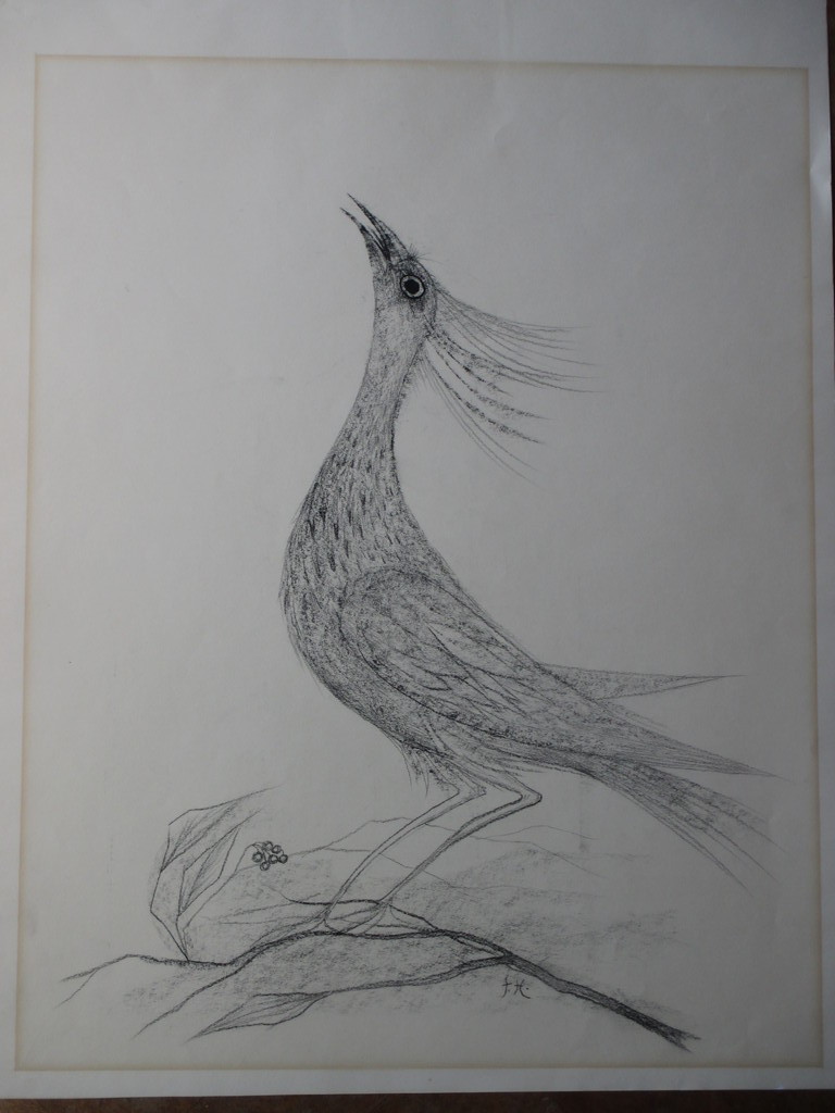 Friso ten Holt, Pauwachtige vogel, Tekening kopen? Bied vanaf 85!